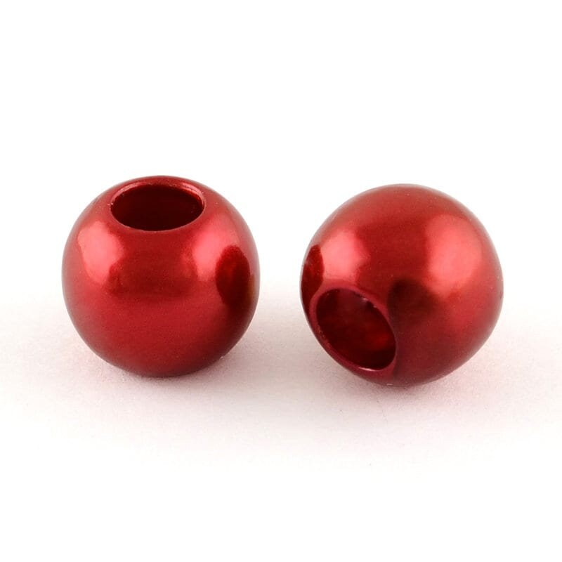 1/2 Red Wooden Bead, with 5/32 Hole