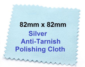 10 pieces - Silver Anti-Tarnish Polishing Cloth Jewelry Cleaning Cleaner - 82x82mm - 3.23"