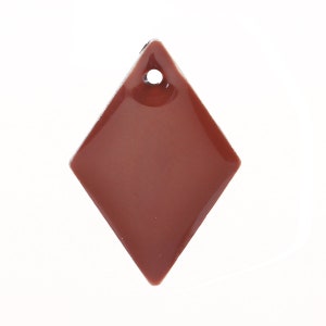 10 pcs Rhombus Metal Enamel Dangle Charms Pendants - 16mm x 11mm - 0.63&quot; - Copper Brown - Great for Earrings, Dangles!