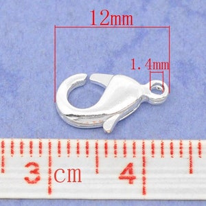 20 pcs. Silver Plated Lobster Clasps - 12mm X 7mm - Made of Brass! Very high quality! Claw Clasps