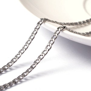 10M (32.8ft) - 304 Stainless Steel Silver Tone Twisted Curb Chain - 5mm x 3mm Links - Hypoallergenic! Tarnish Resistant!