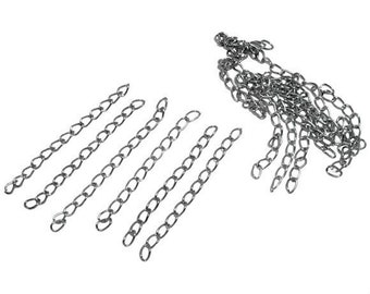 100 pcs. - Silver Tone Extender Extension Chain Links Tails - 2 inch each (50mm) - 50x3mm