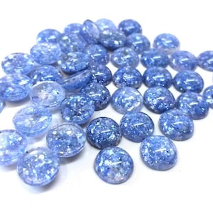 10 pcs Druzy Resin Embellishment Cabochons - 12mm - Glitter Style - Periwinkle Blue - Multicolor