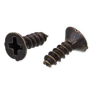 Lot of 30 Antique Bronze Screws Hardware for Jewelry Boxes or Small Crafts - 8mm x 5mm