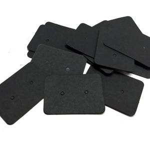 100 pcs. Black Cardboard Paper Jewelry Earrings Earring Rectangle Display Cards Tags Labels - 2 Holes- 35mm x 25mm (1.38" x 1")