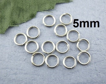 1200 pcs Silver Tone Open Jump Rings - 5mm - 22 Gauge