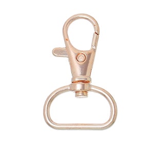 LARGE - 10 pcs. Rose Gold Plated Lobster Swivel Clasps for Key Ring - 42mm x 26mm - Claw Clasps - (1.65&quot; x 1&quot;)
