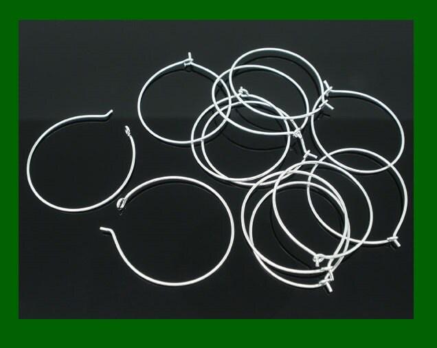 Silver-Plated Round Wire Hoops For DIY Wine Glass Charms Or Earrings Package Of 10 168308194503131153