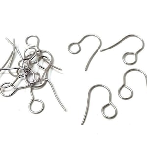 500 pcs 304 Stainless Steel Earring Hooks with Loop Hole - 19mm x 14mm - Large Loop: 6mm