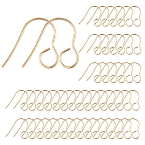 100 pcs 316 Stainless Steel Earring Hooks with Loop Hole - 18mm x 15mm - Large Hole: 4.6mm - Gold