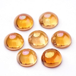 10 piezas electroplacados de vidrio de color ámbar azulejos cúpulas embellecedores cabujones - 10 mm - multicolor