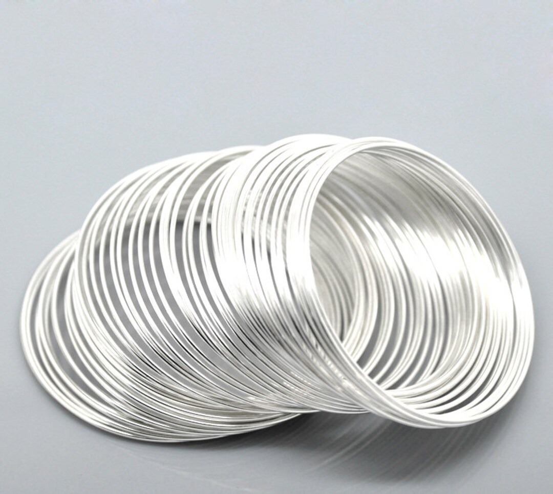 Silver Plated Memory Beading Wire for Bracelets 50-55mm 100 - Etsy