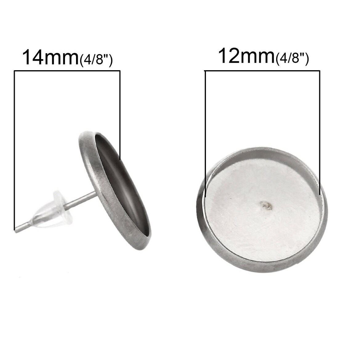 10 Pcs. 304 Stainless Steel Earring Posts Studs Settings Etsy