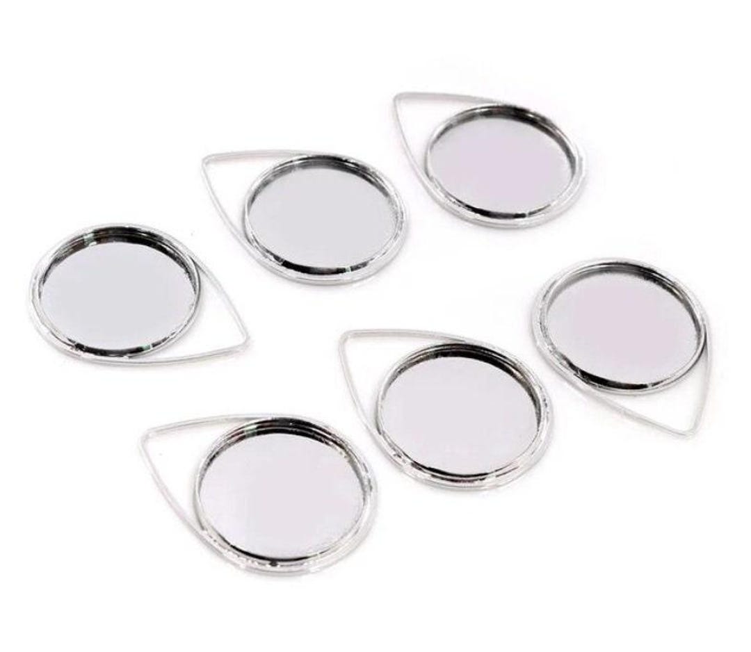 Easnea 10 Pezzi 20mm Vintage Argento Rotondo Cammeo Cabochon Ciondoli Impostazione Vuoti Vassoio - Foto 9