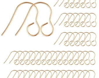 100 pcs 316 Stainless Steel Earring Hooks with Loop Hole - 18mm x 15mm - Large Hole: 4.6mm - Gold