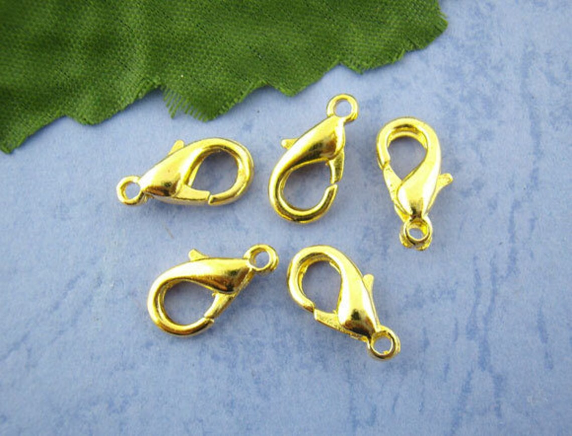 10 Pcs. Gold Plated Lobster Clasps 12mm X 6mm Claw Clasps Etsy