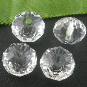 thumbnail image 2 of Crystal Beads 6x8mm Facet Rondelle - Clear AAA Grade For Jewelry Making - Lead & Nickel Free 2 of 14