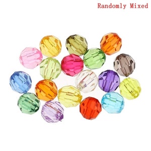 500 pcs Round Faceted Acrylic Spacer Beads - 6mm - Assortment