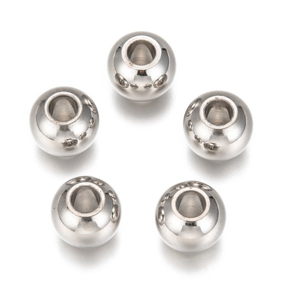 12mm Silver Rondelle Spacer Beads - Large hole - Set of 10