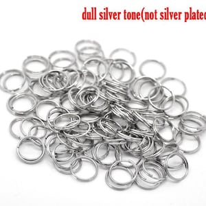 500 pcs Double Rings Silver Tone Open Jump Split Rings 7mm 22 Gauge image 2