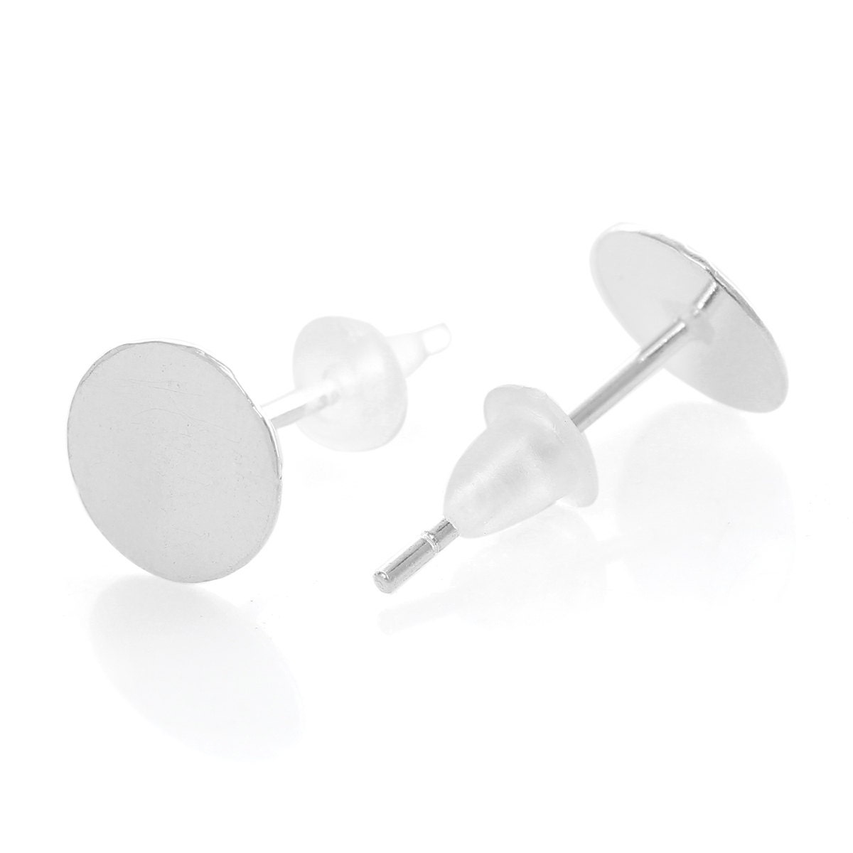 10 Pair Soft Earring Backs Silicone, Flat Earring Backs for Studs