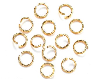 100x 304 Stainless Steel Open Jump Ring 20-Gauge Gold Plated Unsoldered Loop 5mm 100x 304 Stainless Steel Open Jump Ring 20-Gauge Gold Plated Unsoldered Loop 5mm