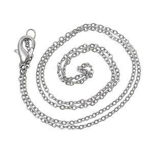 1 pc. Silver Tone Chain Link Necklaces 16 7/8&quot; - (1.7 x 1.5mm Links) - 43cm - Lobster Clasps - Claw Clasps - 16&quot;