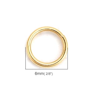 50 Pcs Double Rings 316 Stainless Steel Gold Plated Split Jump Rings ...