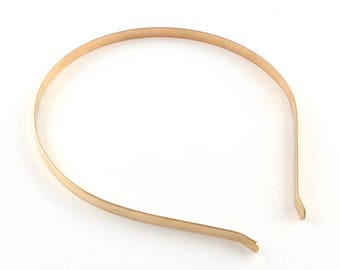 Thin - 10 pcs. - Gold Golden Tone Iron Headbands - 4mm wide - 110mm diameter (4.33 inch)