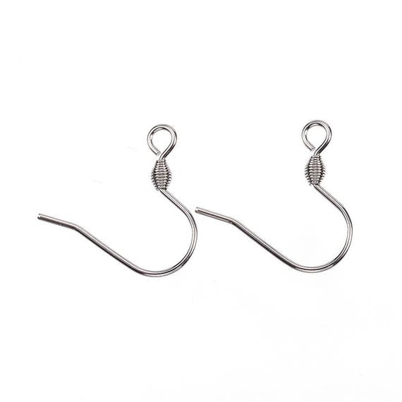 UnCommon Artistry Hypo-Allergenic Surgical Steel Earring Hooks Jewelry  Making Findings (100) (Silver Plated)