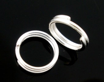 300 Stück Doppelringe - Versilberte Split Jump Rings - 10mm - 21 Gauge