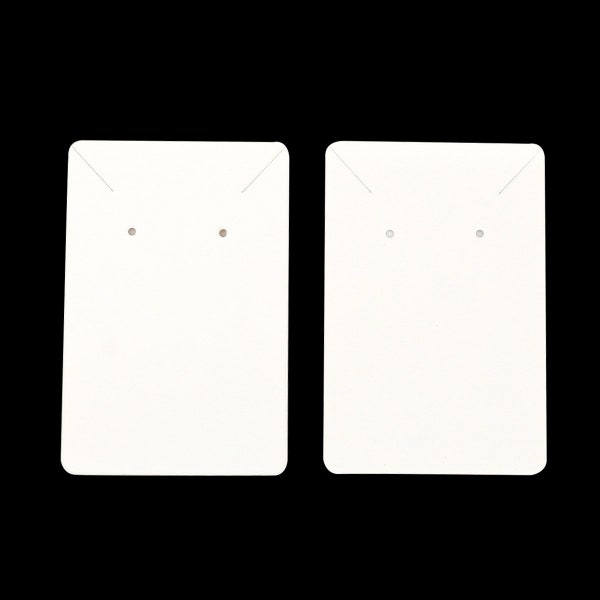 30 pcs. White Cardboard Paper Jewelry Earrings Earring Rectangle Display Cards Tags Labels - 2 Holes- 90mm x 60mm (3.5" x 2.4")