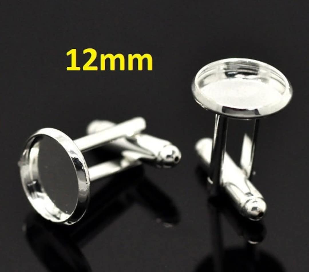 Buy 12mm Bezel Pad Cuff Links Blanks- Gun Metal Black Plated-20pcs In Cheap Pric - Foto 6