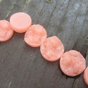 500 cabochons d'embellissement en résine Druzy ronds rose saumon 12 mm image 2