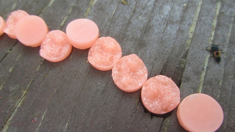 500 cabochons d'embellissement en résine Druzy ronds rose saumon 12 mm image 2