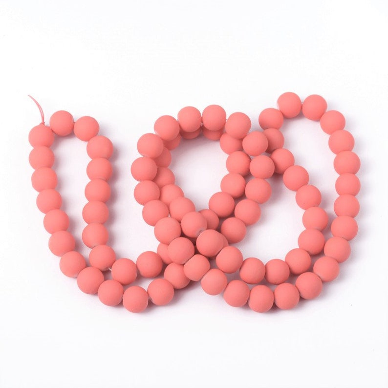 40 Beads 10mm Pink Flamingo Rubberized Glass Round Beads - Etsy