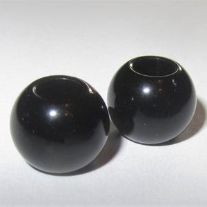 75 pcs Black Acrylic Round Gumball Bubble Gum Beads - 11mm x 9mm - Hole Size: 5.7mm - Fits European Cords and Paracord!
