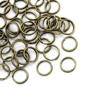100 pcs Bronze Tone Split Double Loop Open Jump Rings - 8mm - 15 Gauge - 1.5mm Thick