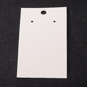 200 pcs. White Cardboard Paper Jewelry Earrings Earring Rectangle Display Cards Tags Labels - 2 Holes- 90mm x 50mm (3.5" x 2")