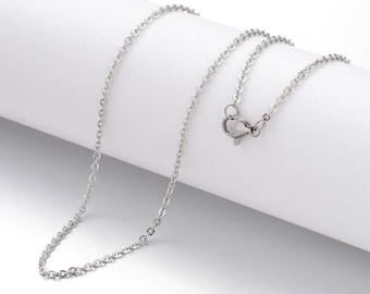 10 pezzi Collane a catena in acciaio inossidabile 304 color argento - 45 cm (17,7") - 1,5 mm