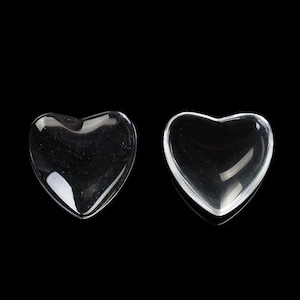10 pcs. Heart Clear Round Glass Dome Seals Tuiles - 10mm (0.39 »)