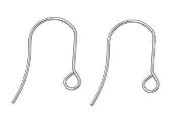 100 pcs 304 Stainless Steel Earring Hooks with Loop Hole - 19mm x 14mm - Tarnish Resistant!