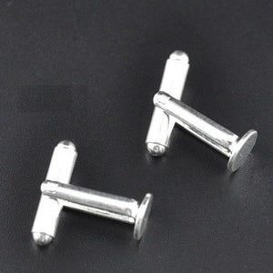 Konvolut von 10 versilberten Manschettenknöpfen (5 Paare) – 8 mm Klebepad