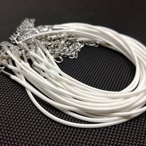 20 pcs. White Waxen Waxed Cord Bracelets - 7.25 inch (18.5 cm) - 7 1/4"
