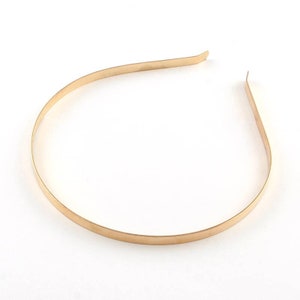 Thin 10 pcs. Gold Golden Tone Iron Headbands 4mm wide 110mm diameter 4.33 inch image 2