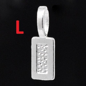 100 pcs. Silver Plated Rectangular Large Glue On Bails - 26x8mm