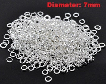 500 pcs Silver Plated Open Jump Rings - 7mm - 18 Gauge