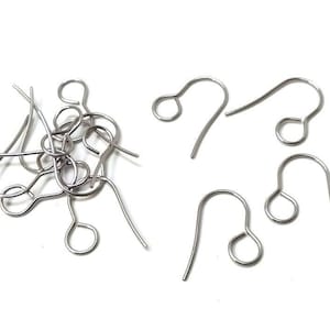 100 pcs 304 Stainless Steel Earring Hooks with Loop Hole - 19mm x 14mm - Large Loop: 6mm