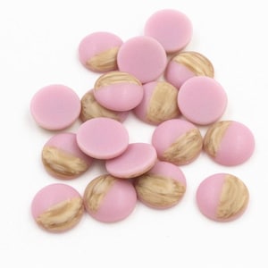 10 Stück Druzy Harz und Holz Verschönerung Cabochons - Rosa - 12 mm - Kuppel Kreis