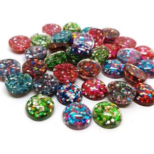 10 cabujones de resina con diseño de drusa, 8 mm, estilo brillante, surtidos, sólidos